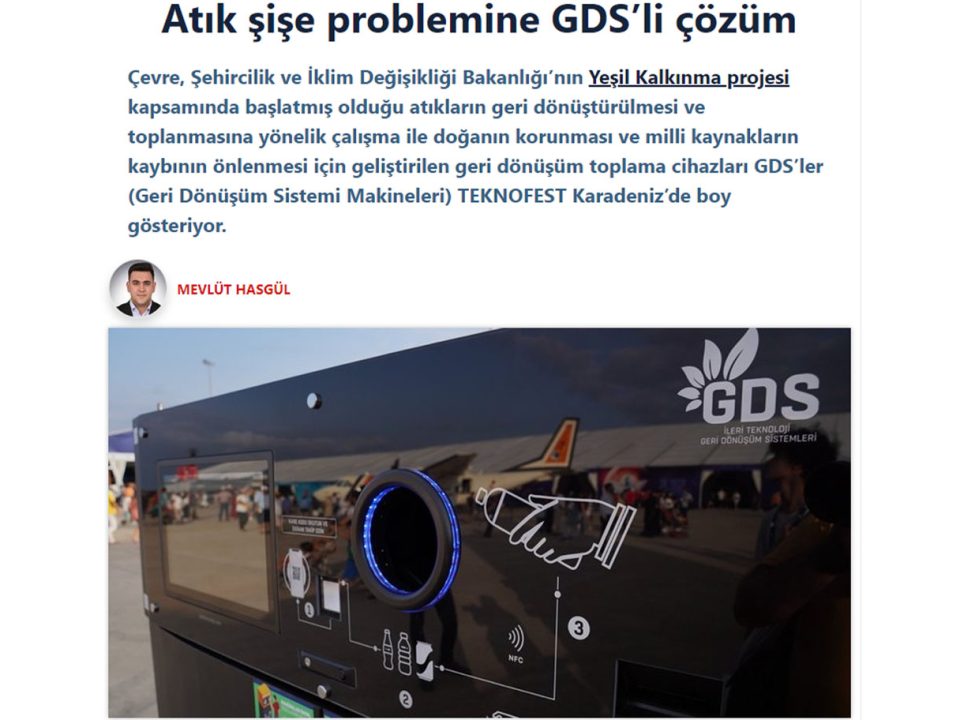 GDS Geri dönüşüm sistemleri; %100 yerli ve milli imkanlar ile Türk mühendisler tarafından geliştirilmiş ileri teknoloji geri dönüşüm sistemidir.